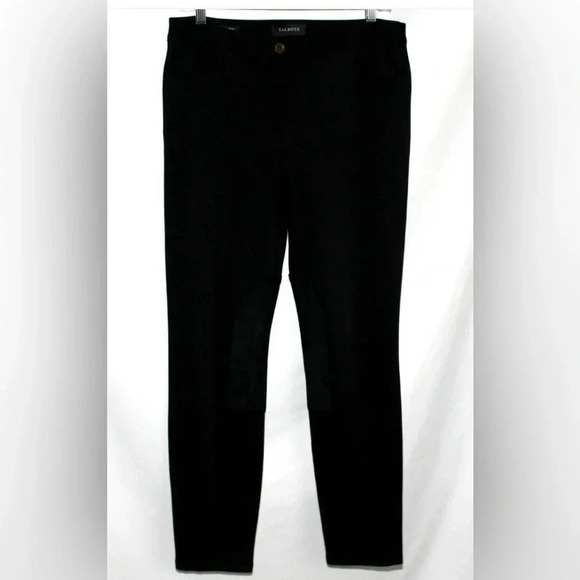 Talbots Skinny Leg Ankle Length Equestrian Style Black Knit Pants Women’s 2 NWT - Picture 2 of 15
